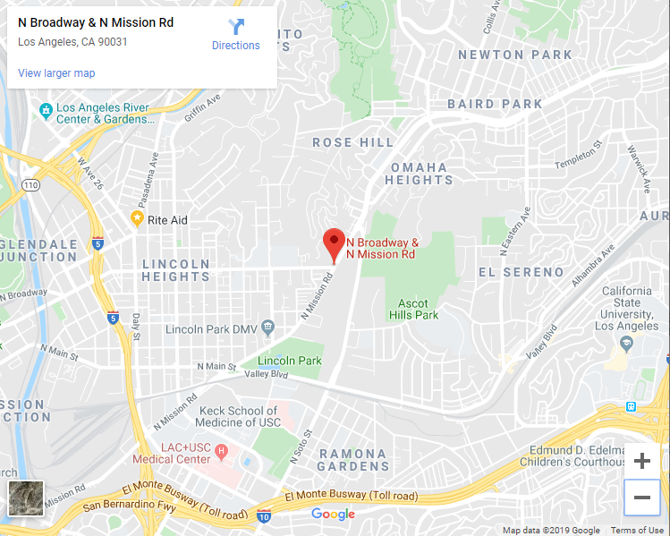 Map of broadway and mission